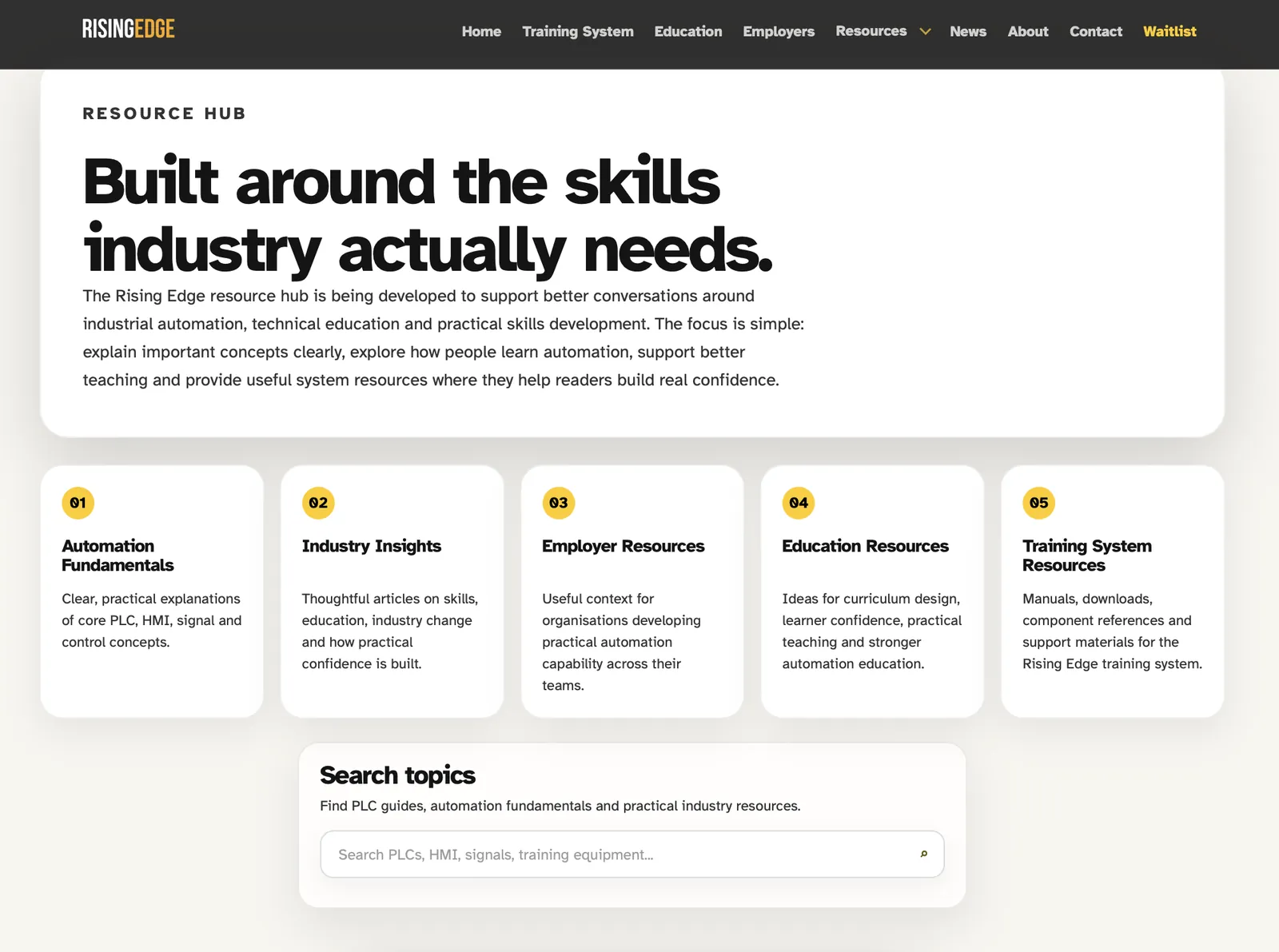 Rising Edge Automation resource hub update